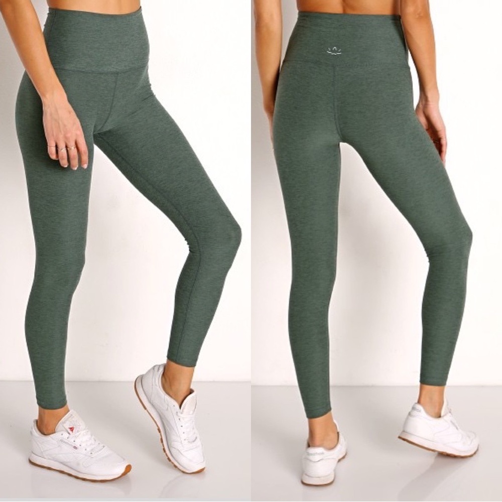 BEYOND YOGA Space Dye High Waist Dark Green Leggings Sz M